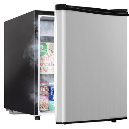 1.7 Cubic Ft. Compact Refrigerator Energy Saving Single Door Mini Fridge with Freezer,Adjustable Thermostat,Bedroom,Office, Dorm.(Sliver)