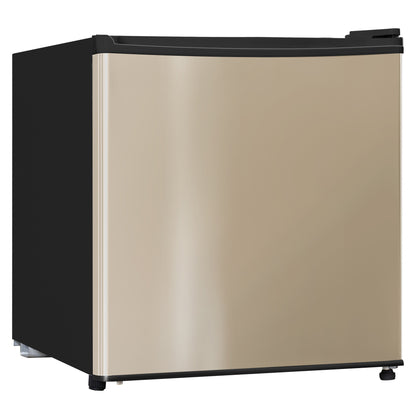 1.7 Cubic Ft. Compact Refrigerator Energy Saving Single Door Mini Fridge with Freezer,Adjustable Thermostat,Bedroom,Office, Dorm.(Gold)