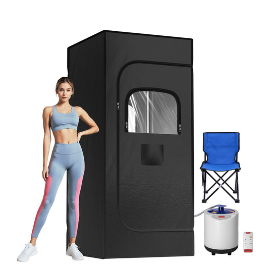 Portable Sauna for Home with 1200w 3L Steamer,Personal Sauna with Remote Control and Folding Chair