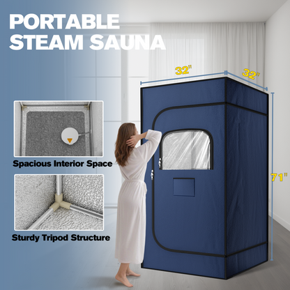 Portable Sauna Box for Home, Personal Steam Nurecover Saunas Heater at Home Use, Indoor Foldable Sauna Tent, Dry Sauna SPA Full Body, 2.7’ x 2.7’ x 5.9 (Oxford Cloth Blue)