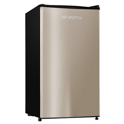 Manastin 3.2 Cu.ft Mini Fridge Energy Saving Compact Refrigerator with Reversible Door,(Champagne)