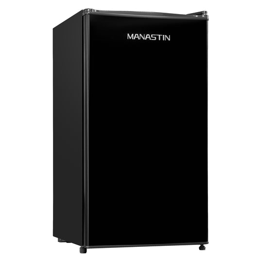 Manastin 3.2 Cu.ft Mini Fridge Energy Saving Compact Refrigerator with Reversible Door, Piano Black