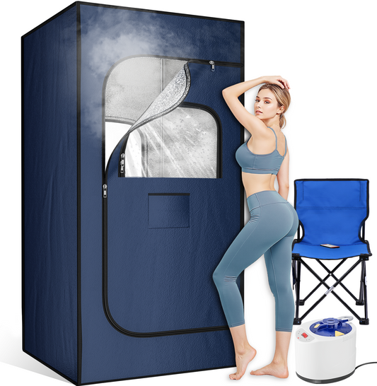 Portable Sauna Box for Home, Personal Steam Nurecover Saunas Heater at Home Use, Indoor Foldable Sauna Tent, Dry Sauna SPA Full Body, 2.7’ x 2.7’ x 5.9 (Oxford Cloth Blue)